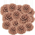Qimoo 20pcs Coffee Paper Pom Poms Decorations, DIY Decorative Tissue Paper by QIMOO