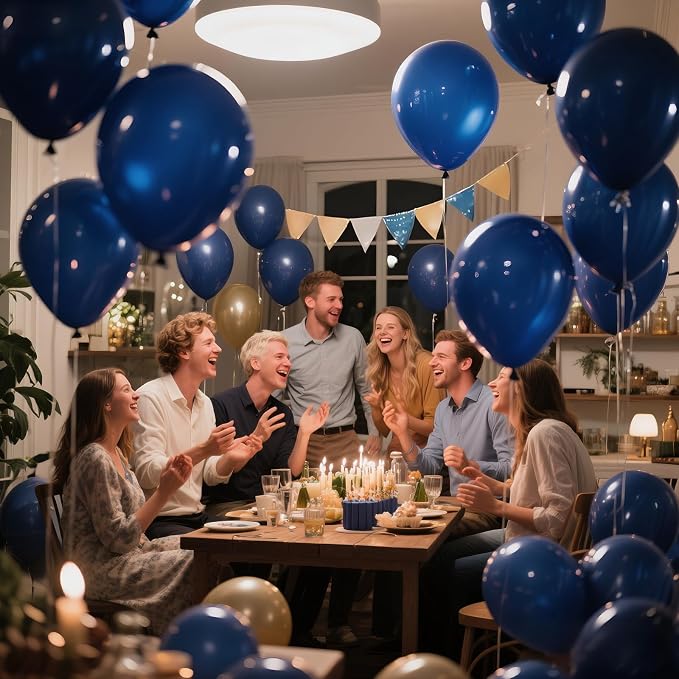 Navy Blue Balloon 110pcs, 12 Inch Thickened Latex Party Balloons Helium Bright - Image 7