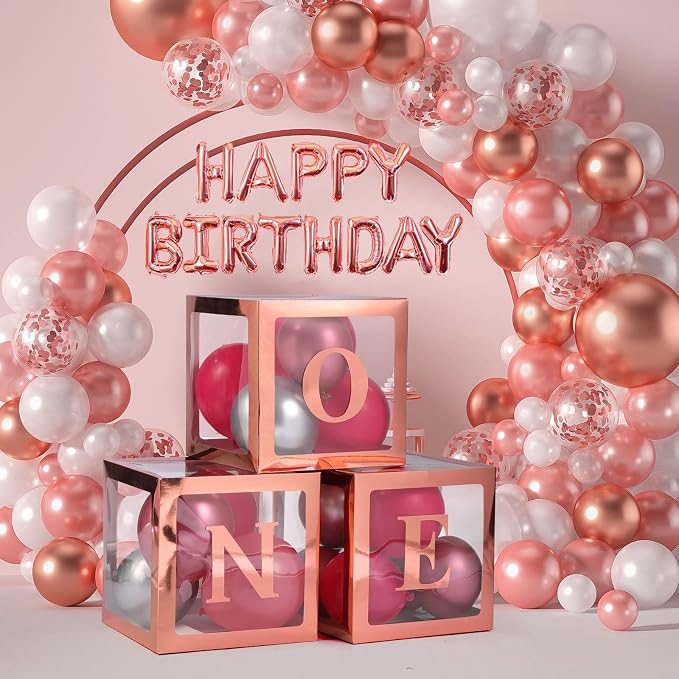 Voircoloria First Birthday Decorations One Balloon Boxes - Image 6
