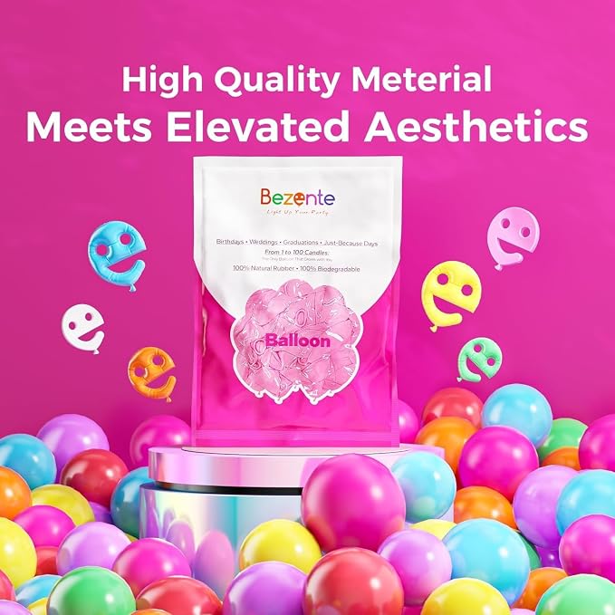 Bezente Nude Latex Party Balloons 18 Inch 30 Pack Large Thick | Round Helium - Image 6