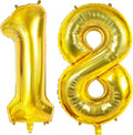 Number 18 Balloons for 18th Birthday Party Decorations, 0-100 Large Gold Foil by Joycard