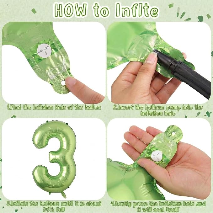 Light Green Number 13 Balloon 40 Inch, Shiny Foil Double Digit Party Decor | - Image 5