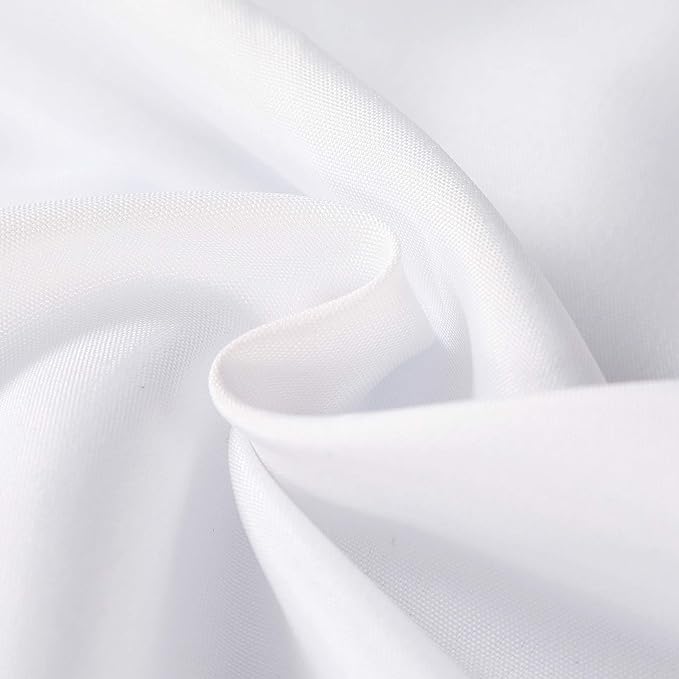 Cupuamon 90 inch Round Tablecloth Washable Polyester Table Cloth Decorative Table Cover for Wedding Party Dining Banquet（90 inch,White）