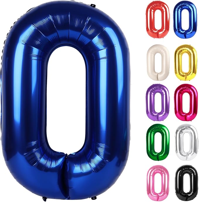 Night Blue Number 0 Balloon 40 Inch by IWERP