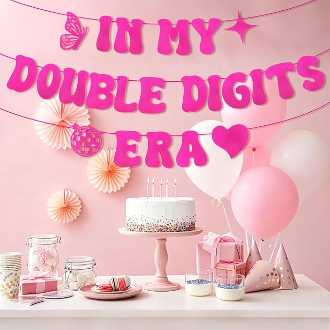 In My Double Digits Era Banner for Girls 10th Birthday Decorations Party - Image 4