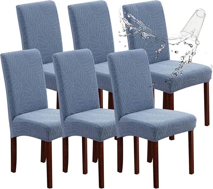 Waterproof Dining Room Chair Covers Set of 6 Slipcovers by Genina