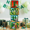 4 Pcs 4th Dinosaur Birthday Decorations Four Birthday Balloon Boxes Dino Party by Unknown