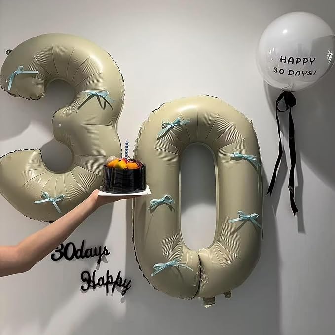 40 Inch Beige Number 1 Foil Balloon - Image 6