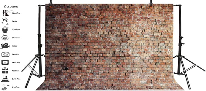 9x6ft Vintage Red Brick Wall Backdrop - Image 3