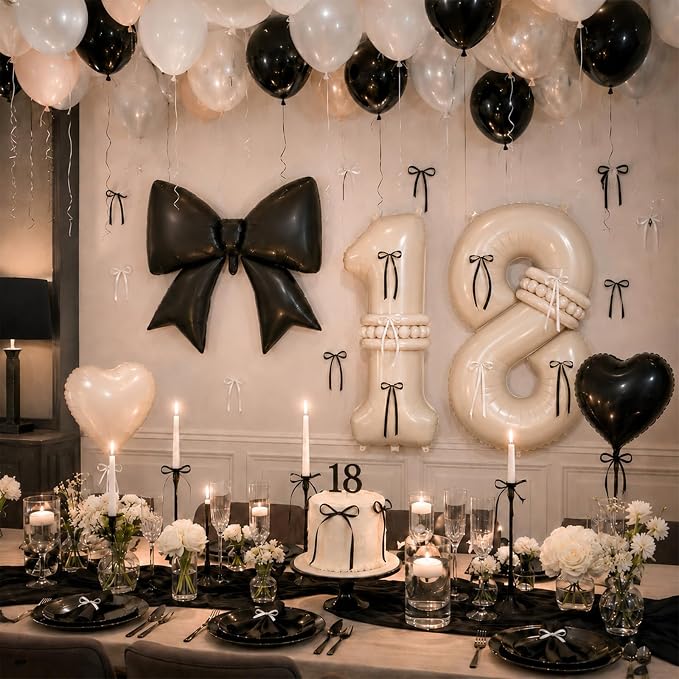 Beige Balloon Number 18 for 18th Birthday Decorations Girls, Double Stuff Pearl - Image 8