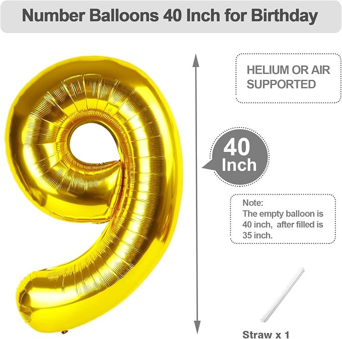 Numbers 18 Balloon 40Inch Gold Balloons - Image 5