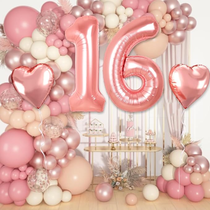 40 inch Rose Gold Birthday Balloons - Image 7