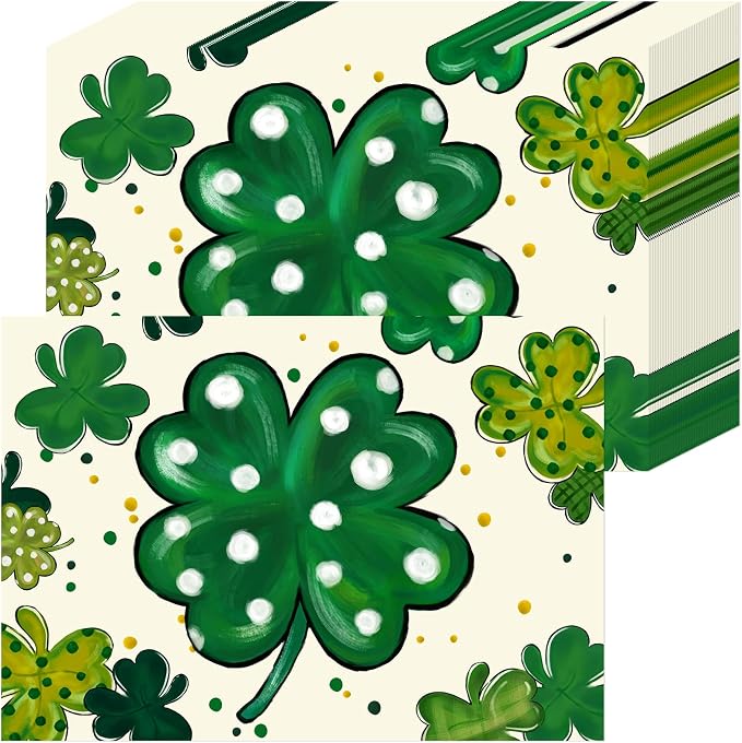 50PCS St. Patrick's Day Disposable Paper Placemats, Lucky Irish Decorative | by Unknown