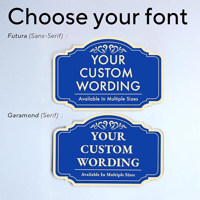 Personalized Custom Decorative Outdoor Metal Signs, Aluminum, Waterproof, Design 2 Blue Steel 10x7 In