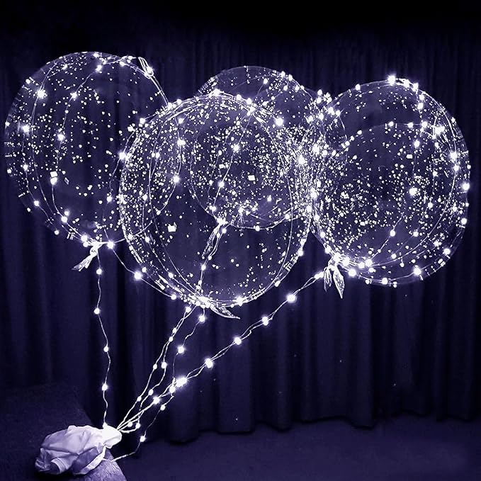 12PCS LED Balloons, christmas decorations clear transparent by lightsfever