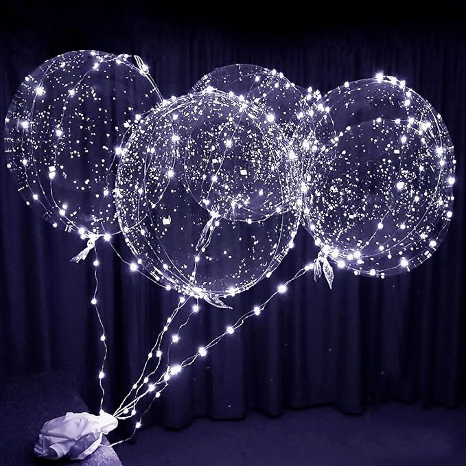 6 Pack LED Balloons, christmas decorations clear transparent - Image 3