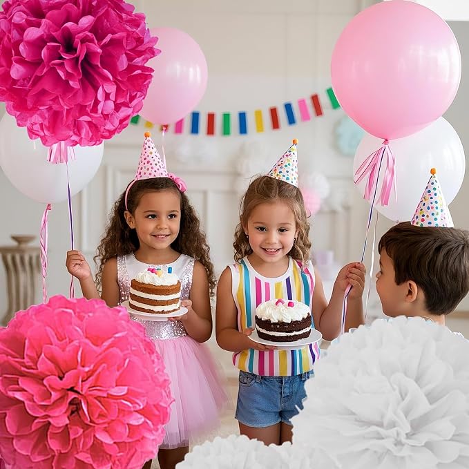 Capesaro Pink Paper Pom Poms - Image 4