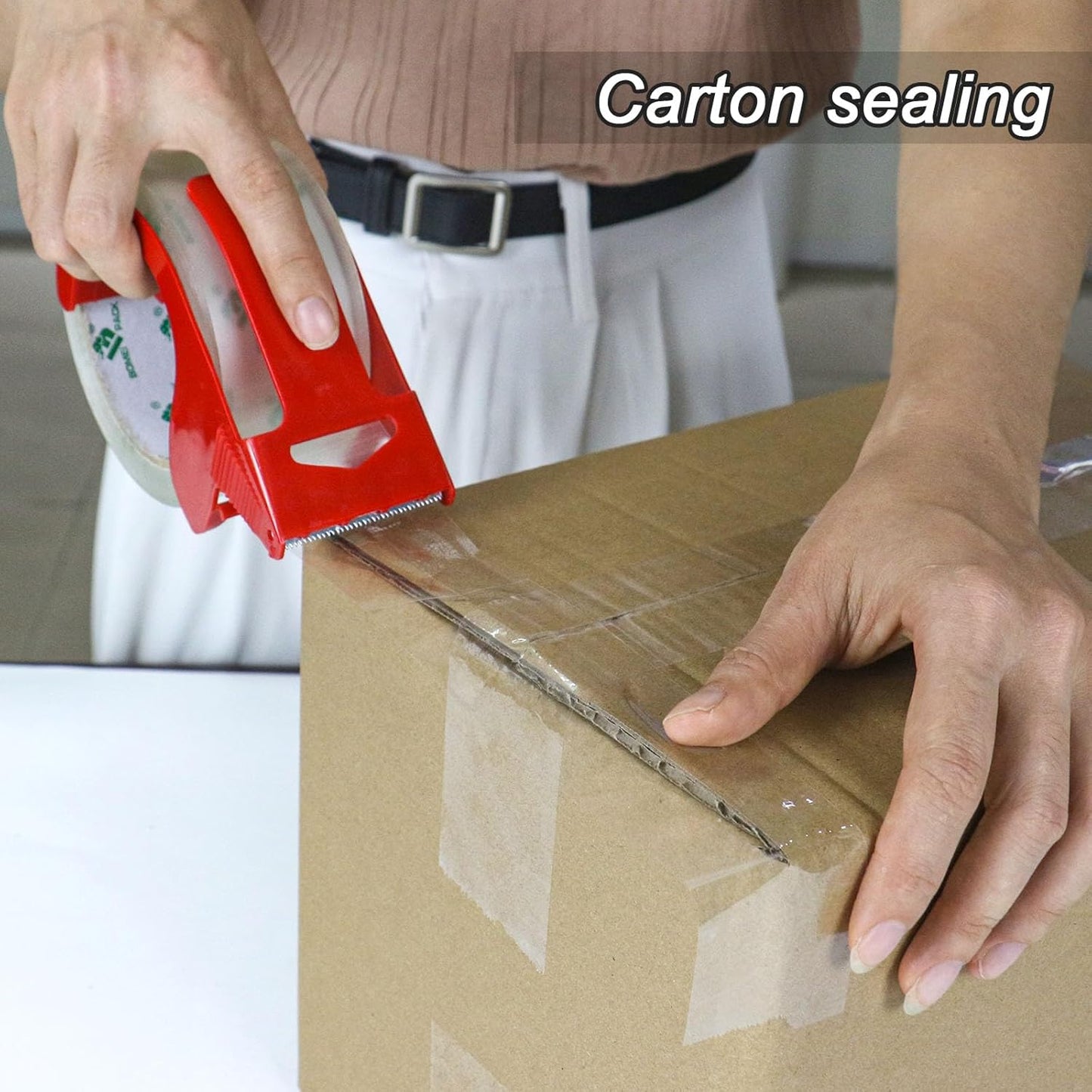 BOMEI PACK Clear Packing Tape, 2.7Mil Thick Heavy Duty Packaging Tape 12Rolls Refills with 1 Dispenser for Box Sealing, Moving and Shipping, 1.88 Inch x 60 Yard, Total 720yds