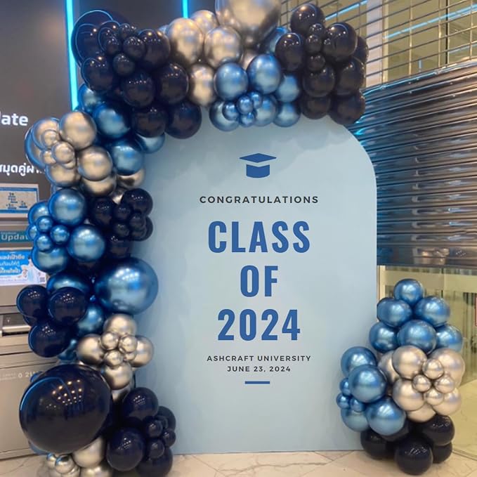 Awenztech Metallic Blue Balloons 12 inch, Chrome Blue Latex Balloons 50pcs - Image 3