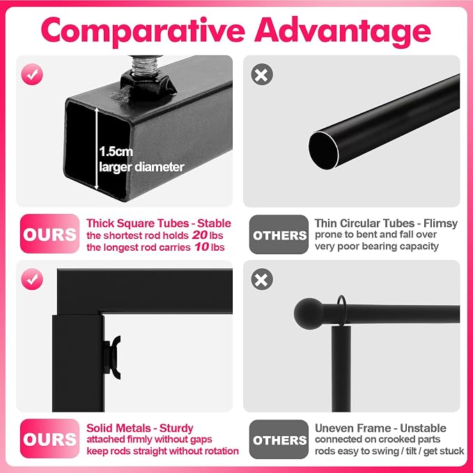 Over Table Rod Stand with Clamp 2 Pack Black Table Arch Banner Stand | - Image 3
