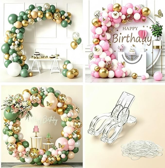 8 Pack 4.3inch Large Balloon Arch Clips Plastic Transparent Backdrop Spring - Image 4