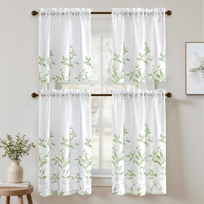 HOMEIDEAS Kitchen Curtains, Short Non-See-Through Privacy 30X24 Inch Length - Image 8