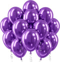 Metallic Purple Balloons, 12 Inch Chrome Purple Latex Party Balloon | 30 Pack by Jobkoo