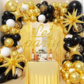 Black and Gold White Balloons Garland Arch Kit by Unknown