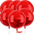 PartyWoo Red Large Round Giant 4D Jumbo Inflatable Foil Balloons 6pcs | 32 Inch by PartyWoo