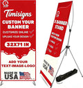 Custom X Banner Stand 32"x71", Portable Retractable Banner by Timisigns