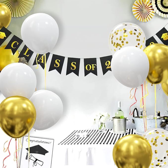 62pcs Gold White Balloons Kit - Image 7
