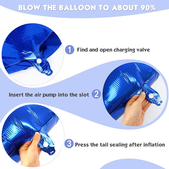40 Inch Navy Blue Number 2 Balloon, 2nd Blue Birthday Party Decorations | 40 - Image 6