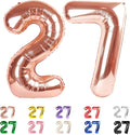 40 Inch Number 27 Balloon for 27th Year Old Birthday Decorations, Rose Gold | by Mluchee