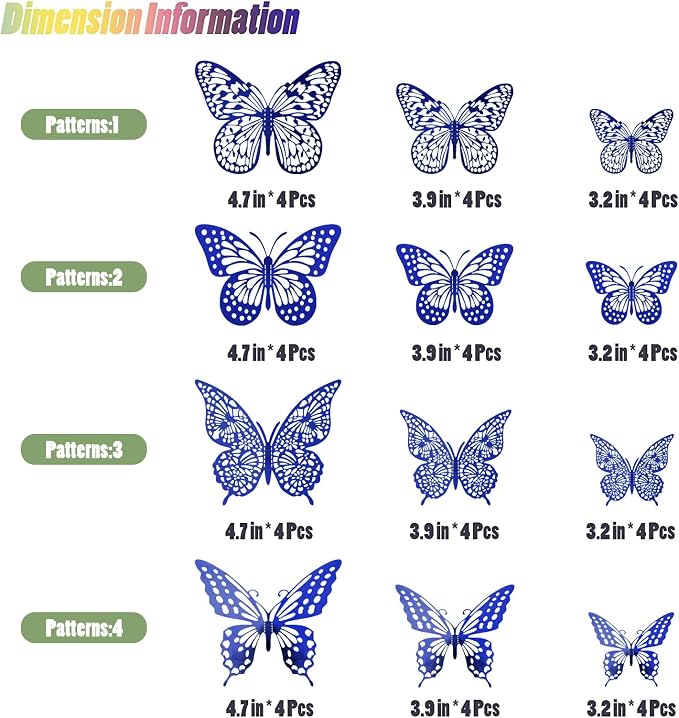 SAOROPEB Butterfly Wall Stickers, Metallic Paper, Art Deco Decor - Image 5