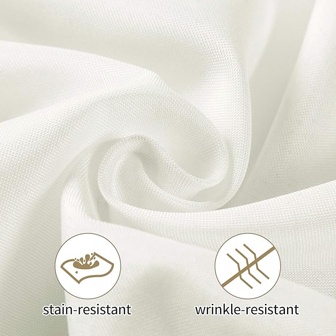Ascoza 2pack 60x120 Inch Ivory Rectangular Tablecloth 6 Feet Table Cloth in Polyester Fabric for Wedding/Banquet/Restaurant/Parties