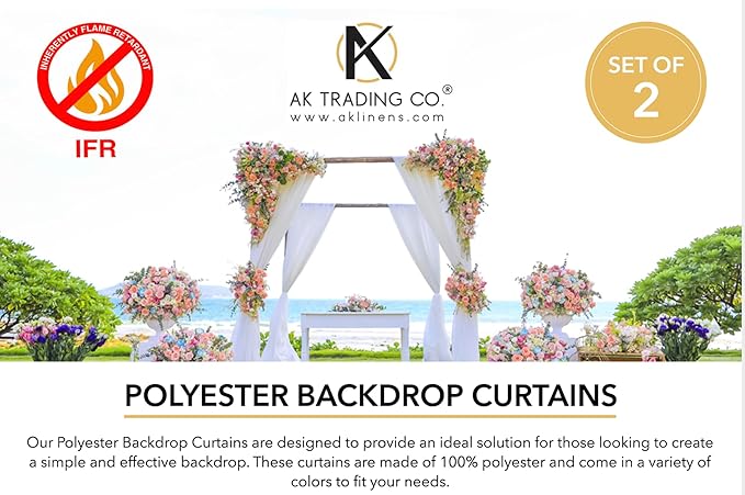 AK TRADING CO. 10 feet x 10 feet Polyester Backdrop Drapes Curtains Panels with Rod Pockets - Wedding Ceremony Party Home Window Decorations - RED (DRAPE-5x10-RED)