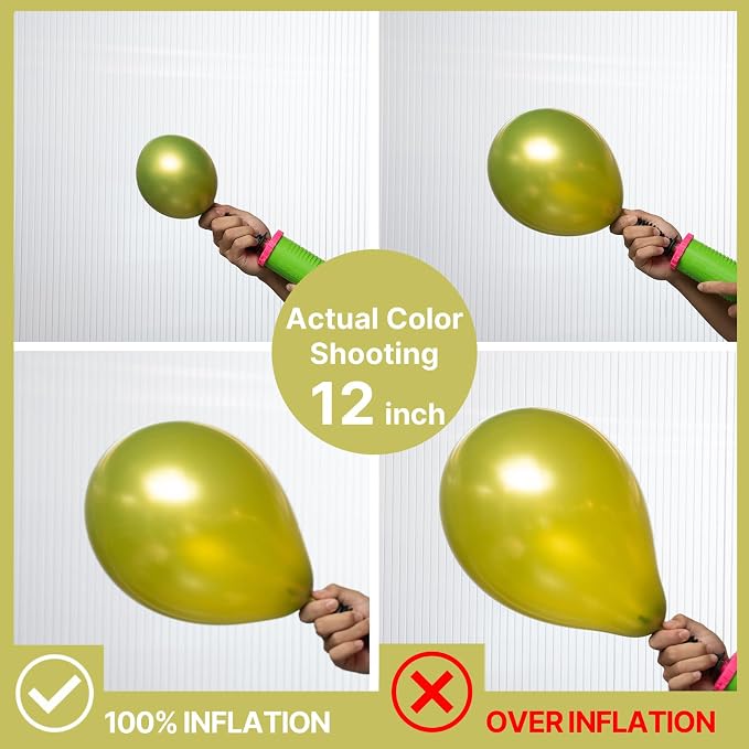 PartyWoo Metallic Lime Green Balloons 140pcs Metallic Light Pastel Green | 18 - Image 3