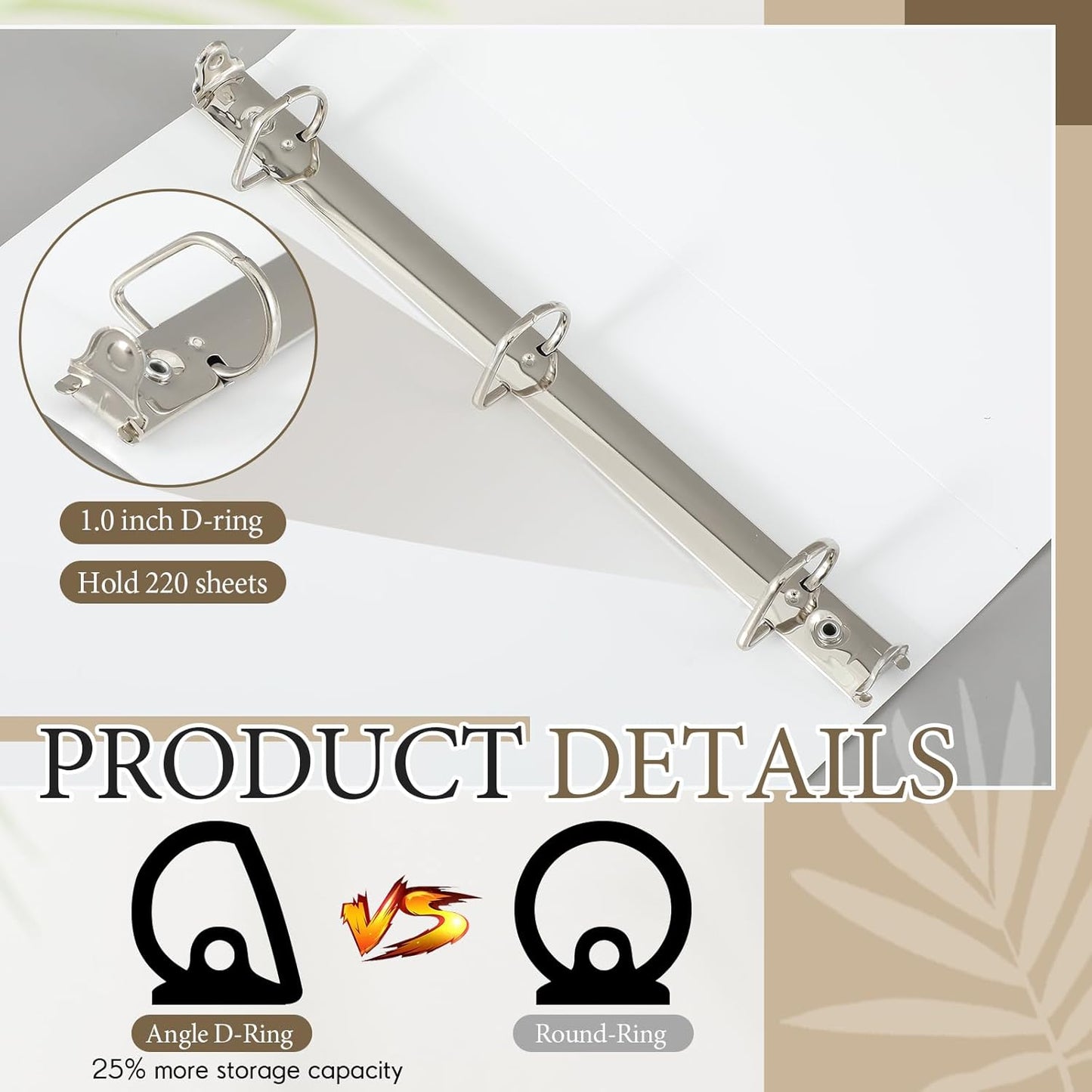 8 Pcs 11 x 17 Inch 3 Ring Binders 1 Inch Rings Heavy Duty View D Ring Binders Economy Holds 11" x 17" Paper for Artwork Blueprints, Office, Home, Work Places(White)