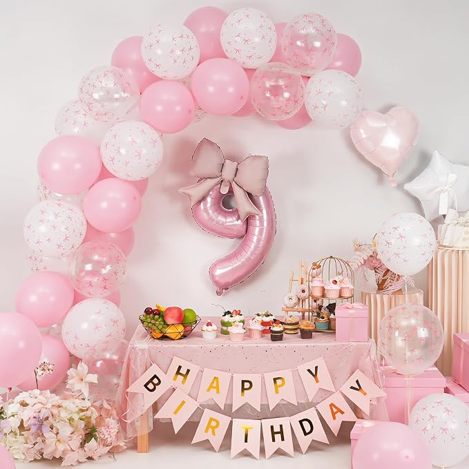9th Pink Bow Birthday Decorations - Image 6