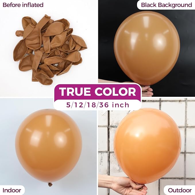 Bezente Tan Latex Round Helium Party Balloons 100 Pack 12 inch | Boho Neutral - Image 2