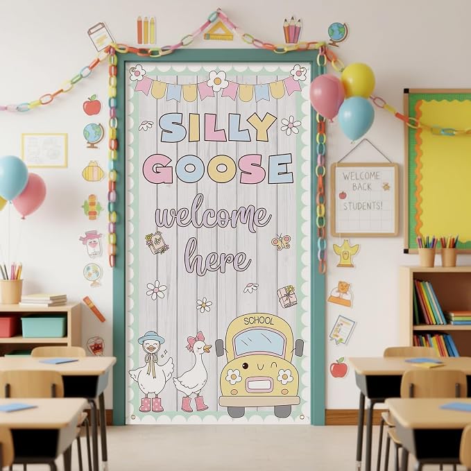 HunnmingRe Silly Goose Themed Classroom Decor Porch Goose Back to School Door - Image 6