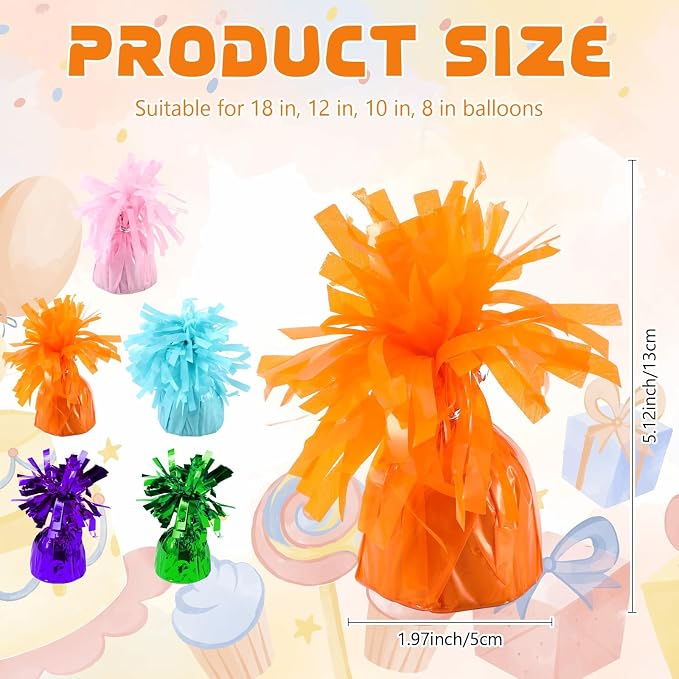 16 Pack Orange Balloon Weights Metallic Holder Anchors Balloon Holder Weights - Image 2