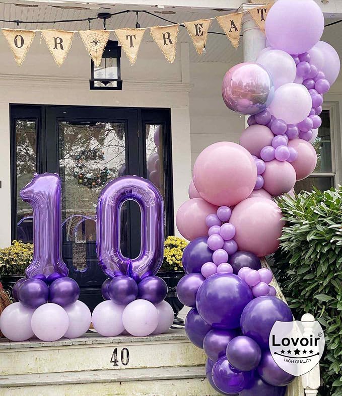 Purple 40 Number Balloons, 40 Inch Giant Number 40 Balloons Foil Mylar Helium - Image 4