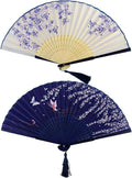 Bantoye 2 Pieces Handheld Fans, Silk Folding Fans by Bantoye