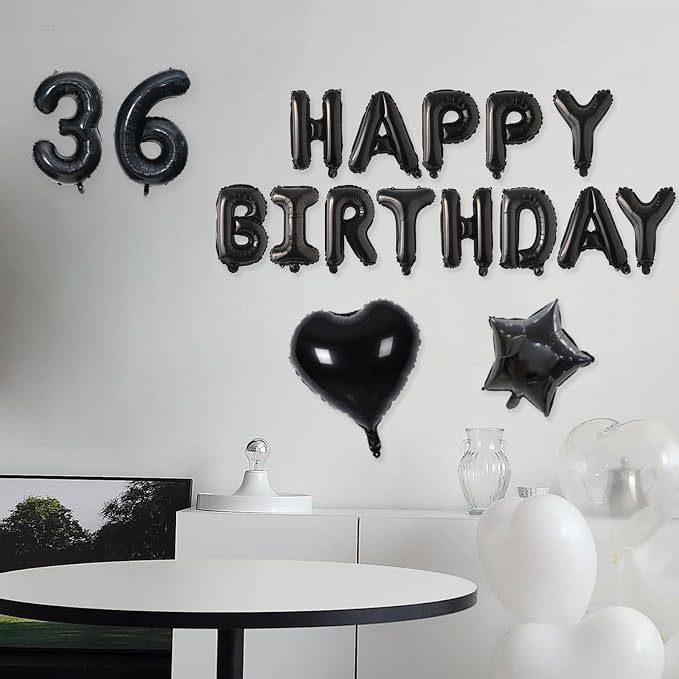 2 Set 20 Pcs 0-9 Black Number Balloons 16 Inch Black Number Mylar Foil Balloons - Image 5