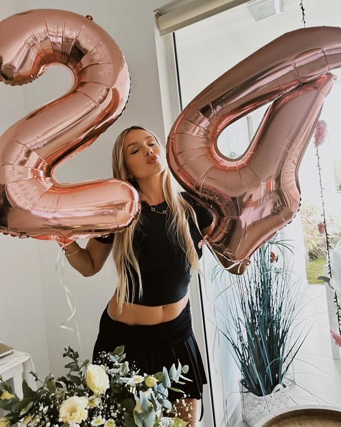 Rose Gold Number 4 Balloon 40 Inch - Image 2