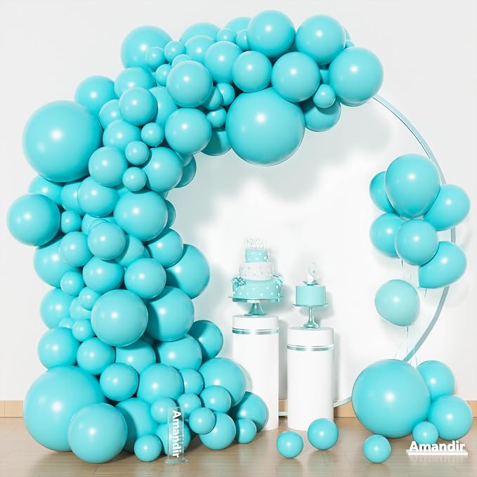 Amandir 153Pcs Teal Balloons Arch Garland Kit Different Size 18 12 10 5Inch | - Image 2