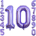 Purple Number 10 Balloon 40 Inch, Giant Mylar Foil Number 1 and 0 Balloons by Unknown
