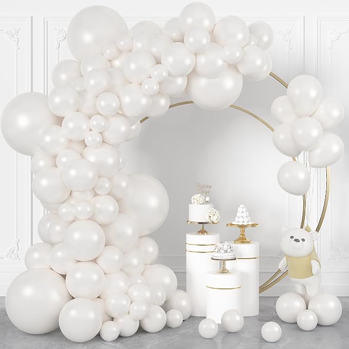164Pcs Pearl White Balloons Garland Arch Kit Different Sizes | 18 12 10 5 inch by OUDDYLIFE
