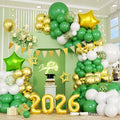 Paready Green Gold Graduation Balloons Garland Arch Kit, Grad Star Balloon by Paready